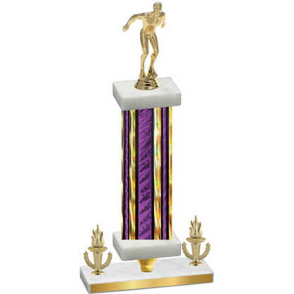 Premium Single Purple Glacier Victory Swimming Trophy