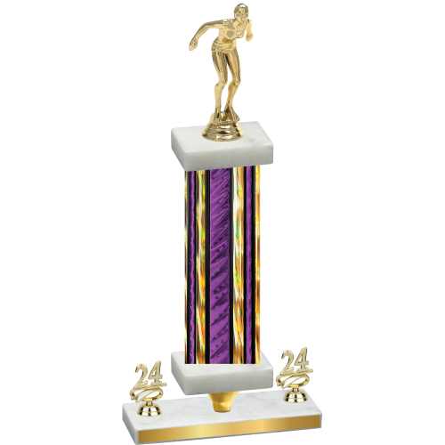 Premium Single Purple Glacier Year Tennis Trophy