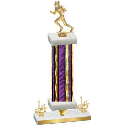 Premium Single Purple Glacier First Place Football Trophy