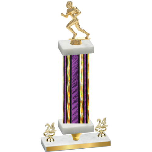 Premium Single Purple Glacier Year Football Trophy