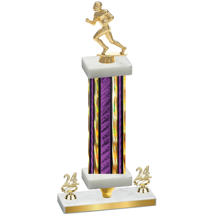 Premium Single Purple Glacier Year Football Trophy