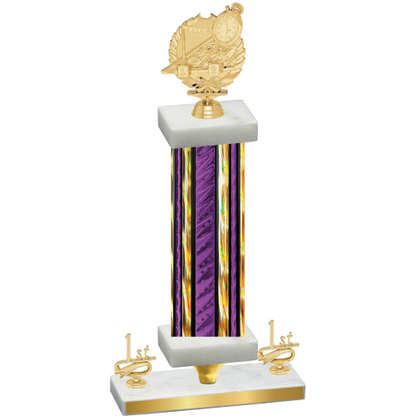 Premium Single Purple Glacier First Place Swimming Trophy