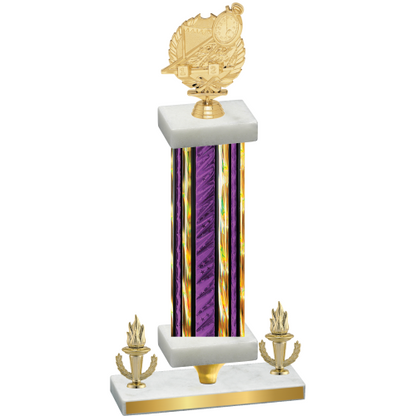 Premium Single Purple Glacier Victory Swimming Trophy