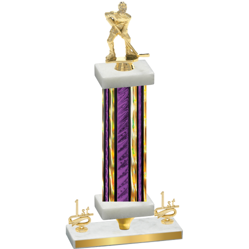 Premium Single Purple Glacier First Place Hockey Trophy