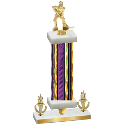 Premium Single Purple Glacier Victory Hockey Trophy