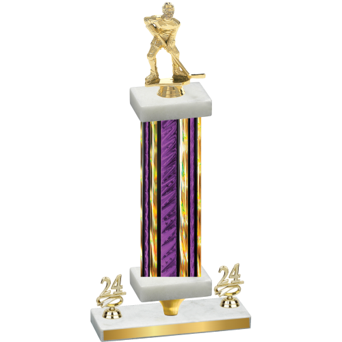 Premium Single Purple Glacier Year Hockey Trophy