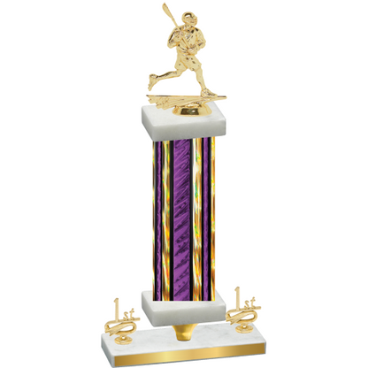 Premium Single Purple Glacier First Place Lacrosse Trophy