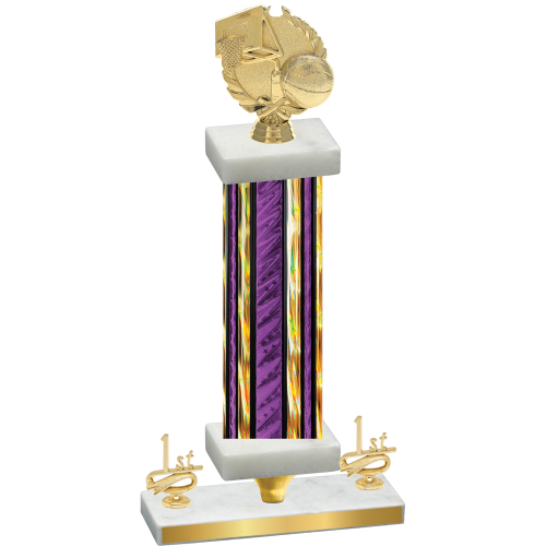 Premium Single Purple Glacier First Place Basketball Trophy