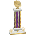 Premium Single Purple Glacier Second Place Basketball Trophy