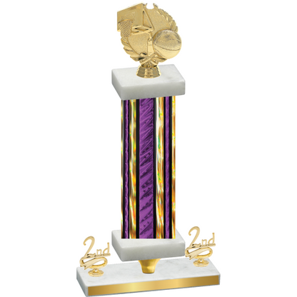 Premium Single Purple Glacier Second Place Basketball Trophy