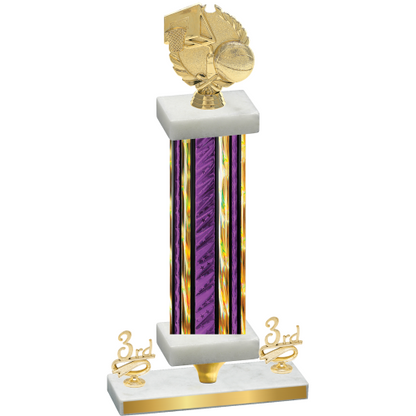 Premium Single Purple Glacier Third Place Basketball Trophy