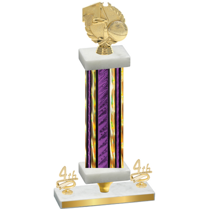 Premium Single Purple Glacier Fourth Place Basketball Trophy