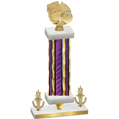 Premium Single Purple Glacier Victory Basketball Trophy