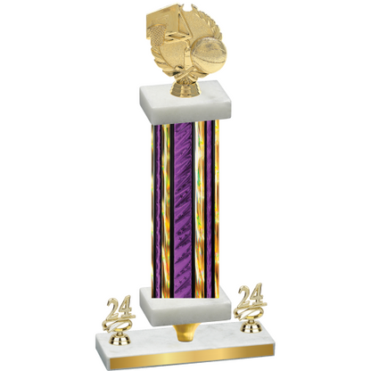 Premium Single Purple Glacier Year Basketball Trophy