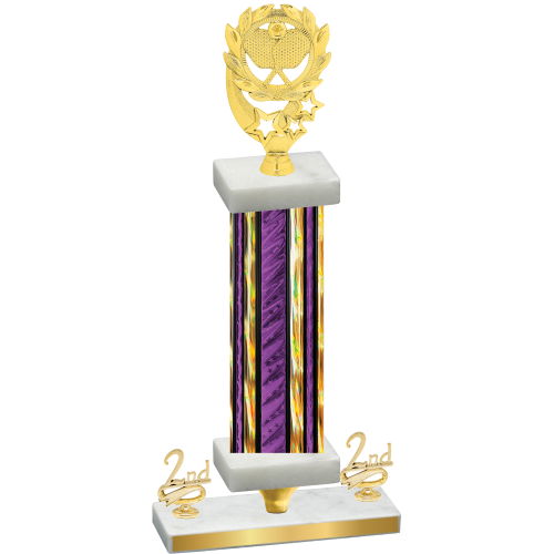 Premium Single Purple Glacier Second Place Pickleball Trophy