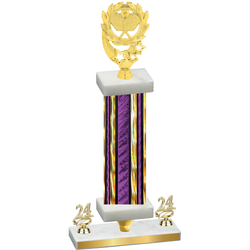 Premium Single Purple Glacier Year Pickleball Trophy