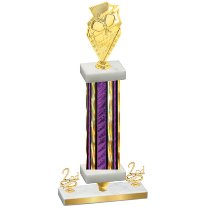 Premium Single Purple Glacier Second Place Pickleball Trophy