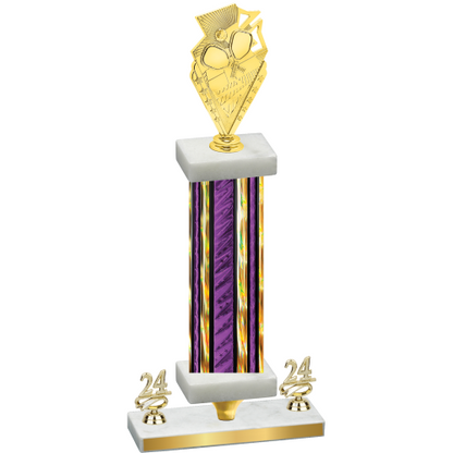 Premium Single Purple Glacier Year Pickleball Trophy