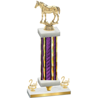 Premium Single Purple Glacier Second Place Horses Trophy