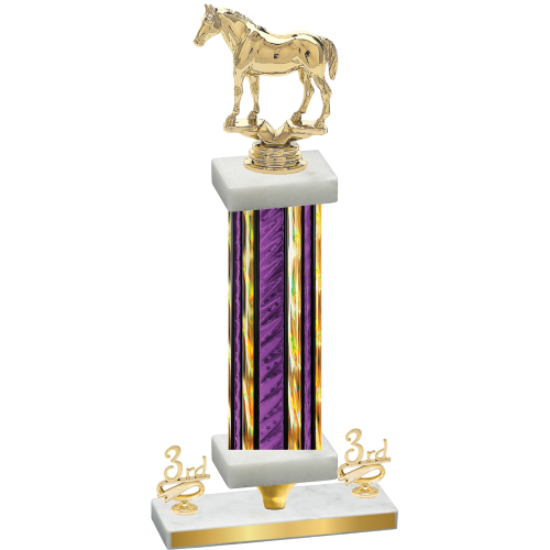 Premium Single Purple Glacier Third Place Horses Trophy