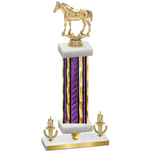 Premium Single Purple Glacier Victory Horses Trophy