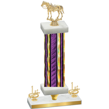 Premium Single Purple Glacier First Place Horses Trophy