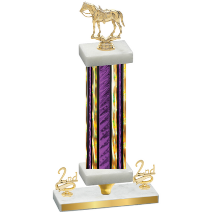 Premium Single Purple Glacier Second Place Horses Trophy