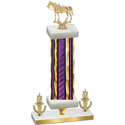 Premium Single Purple Glacier Victory Horses Trophy