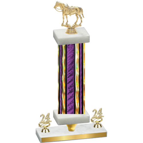 Premium Single Purple Glacier Year Horses Trophy