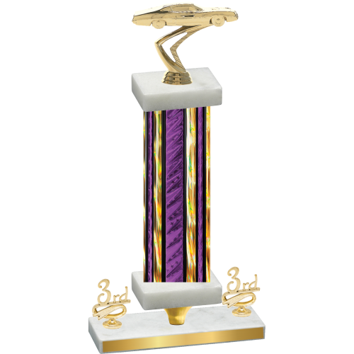 Premium Single Purple Glacier Third Place Cars Trophy