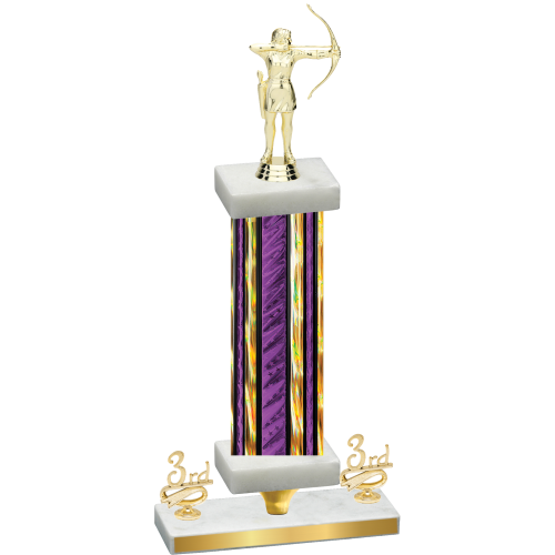 Premium Single Purple Glacier Third Place Archery Trophy