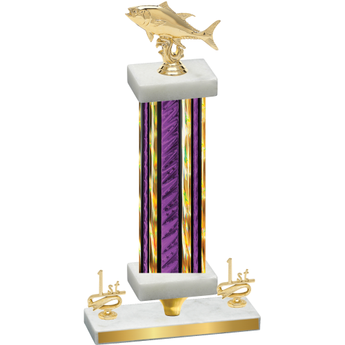 Premium Single Purple Glacier First Place Fishing Trophy