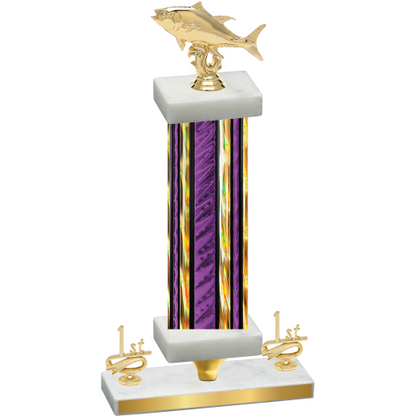 Premium Single Purple Glacier First Place Fishing Trophy