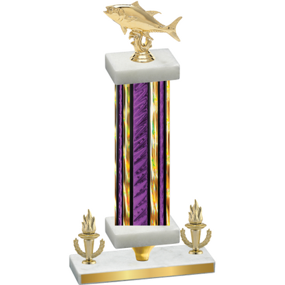 Premium Single Purple Glacier Victory Fishing Trophy