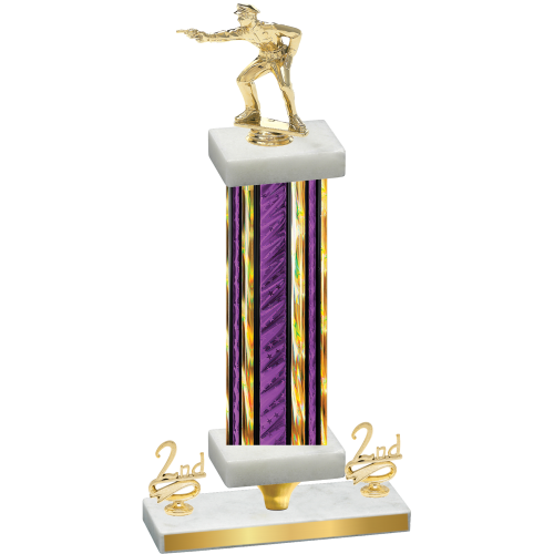 Premium Single Purple Glacier Second Place Shooter Trophy