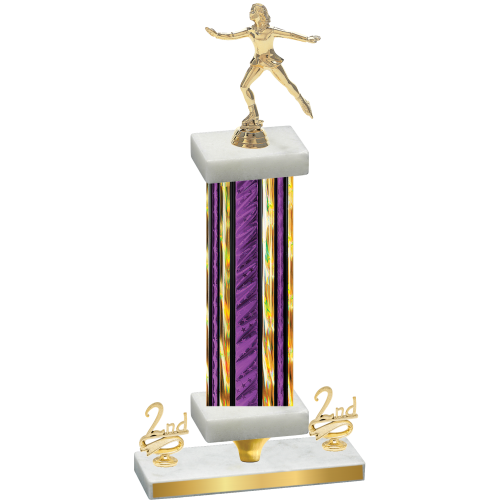 Premium Single Purple Glacier Second Place Skater Trophy