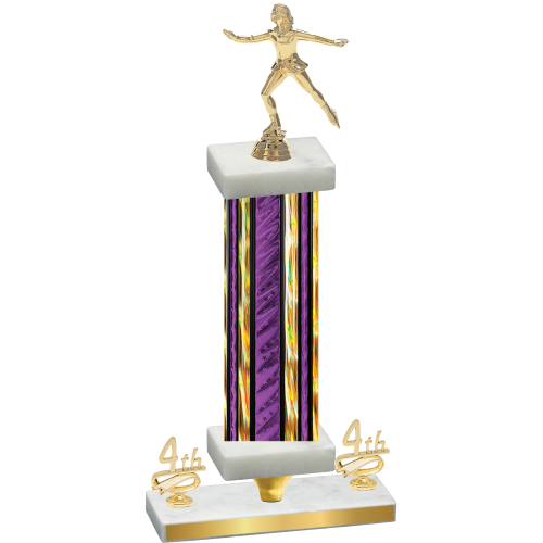 Premium Single Purple Glacier Fourth Place Skater Trophy