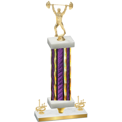 Premium Single Purple Glacier First Place Weights Trophy