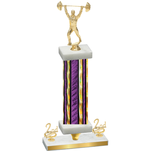 Premium Single Purple Glacier Second Place Weights Trophy
