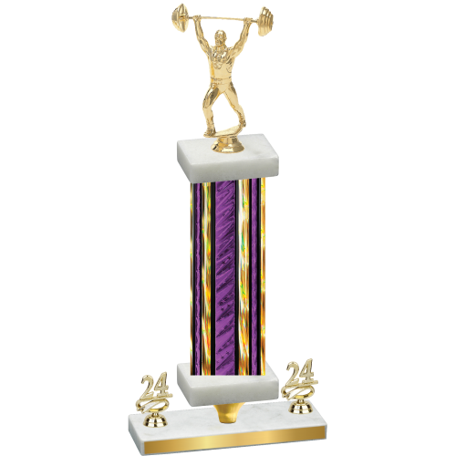 Premium Single Purple Glacier Year Weights Trophy