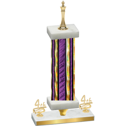 Premium Single Purple Glacier Fourth Place Chess Trophy