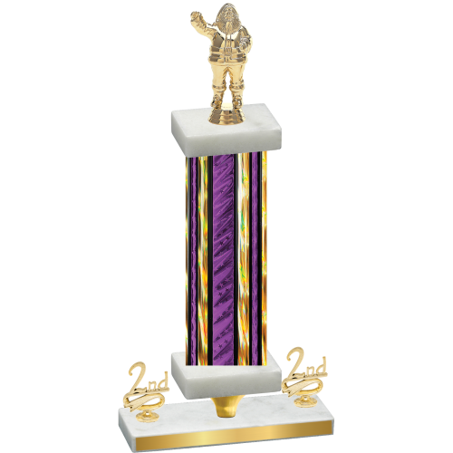 Premium Single Purple Glacier Second Place Holiday Trophy