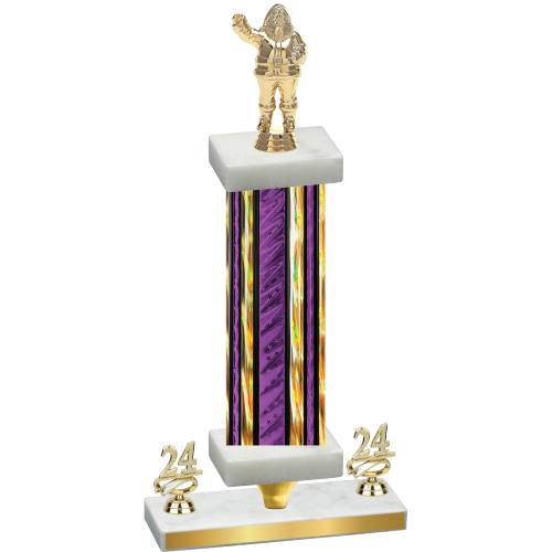 Premium Single Purple Glacier Year Holiday Trophy