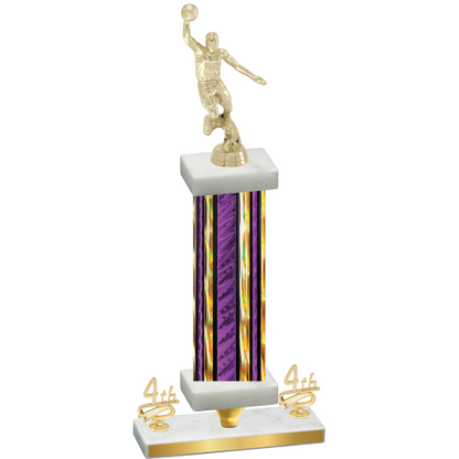 Premium Single Purple Glacier Fourth Place Basketball Trophy