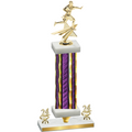 Premium Single Purple Glacier Year Flag Football Trophy