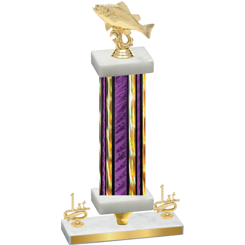 Premium Single Purple Glacier First Place Fishing Trophy