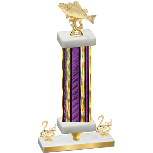 Premium Single Purple Glacier Second Place Fishing Trophy