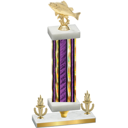 Premium Single Purple Glacier Victory Fishing Trophy