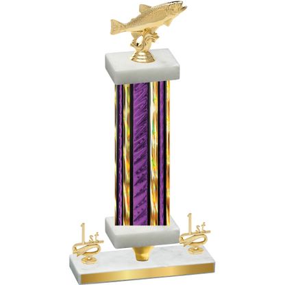 Premium Single Purple Glacier First Place Fishing Trophy