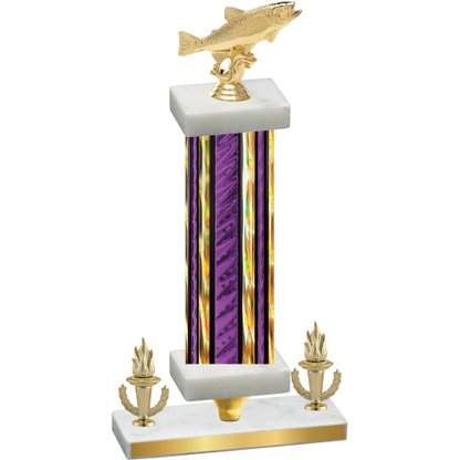 Premium Single Purple Glacier Victory Fishing Trophy